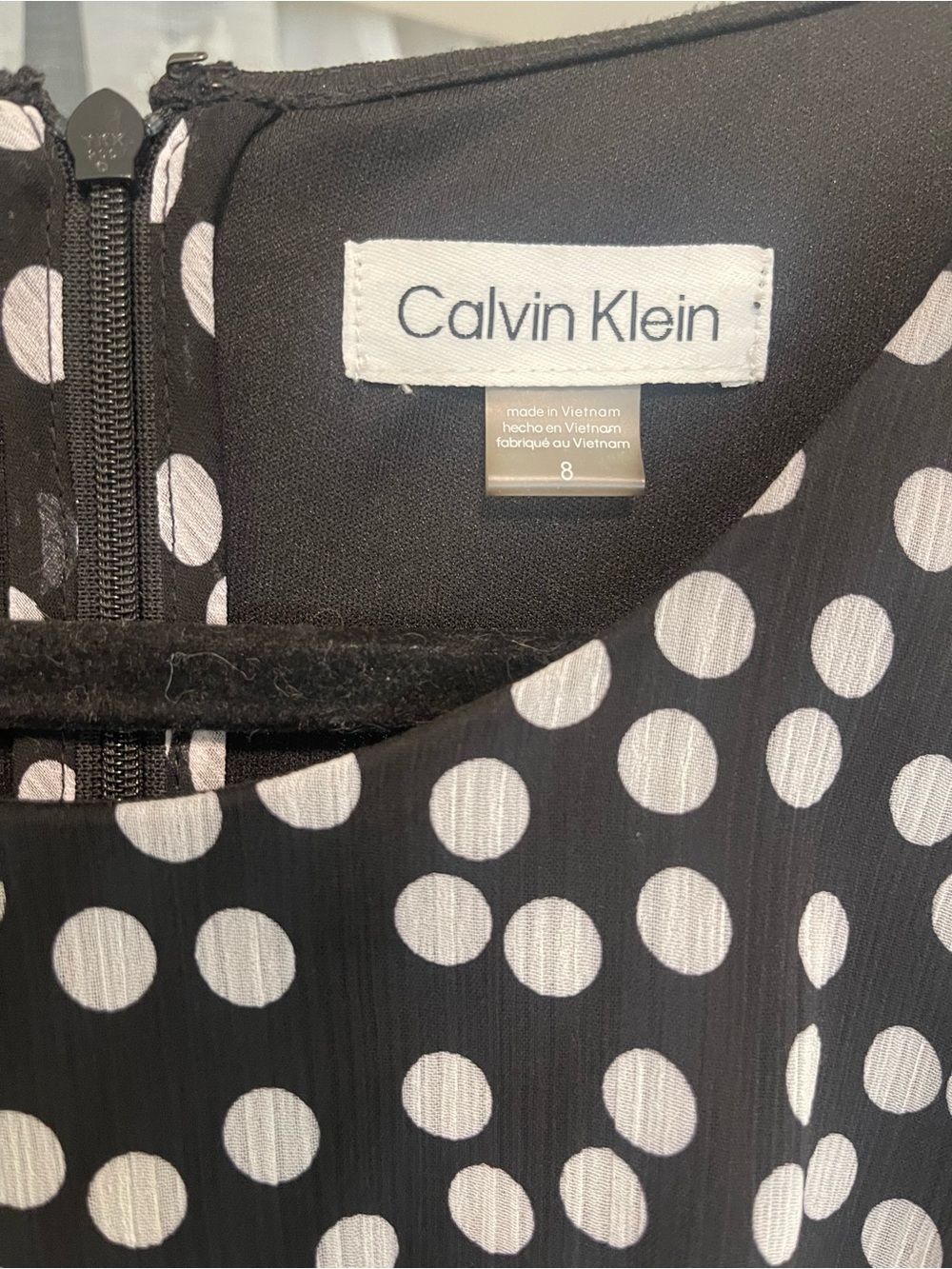 Calvin Klein Black and White Polka Dot Maxi Dress - Picture 5 of 6